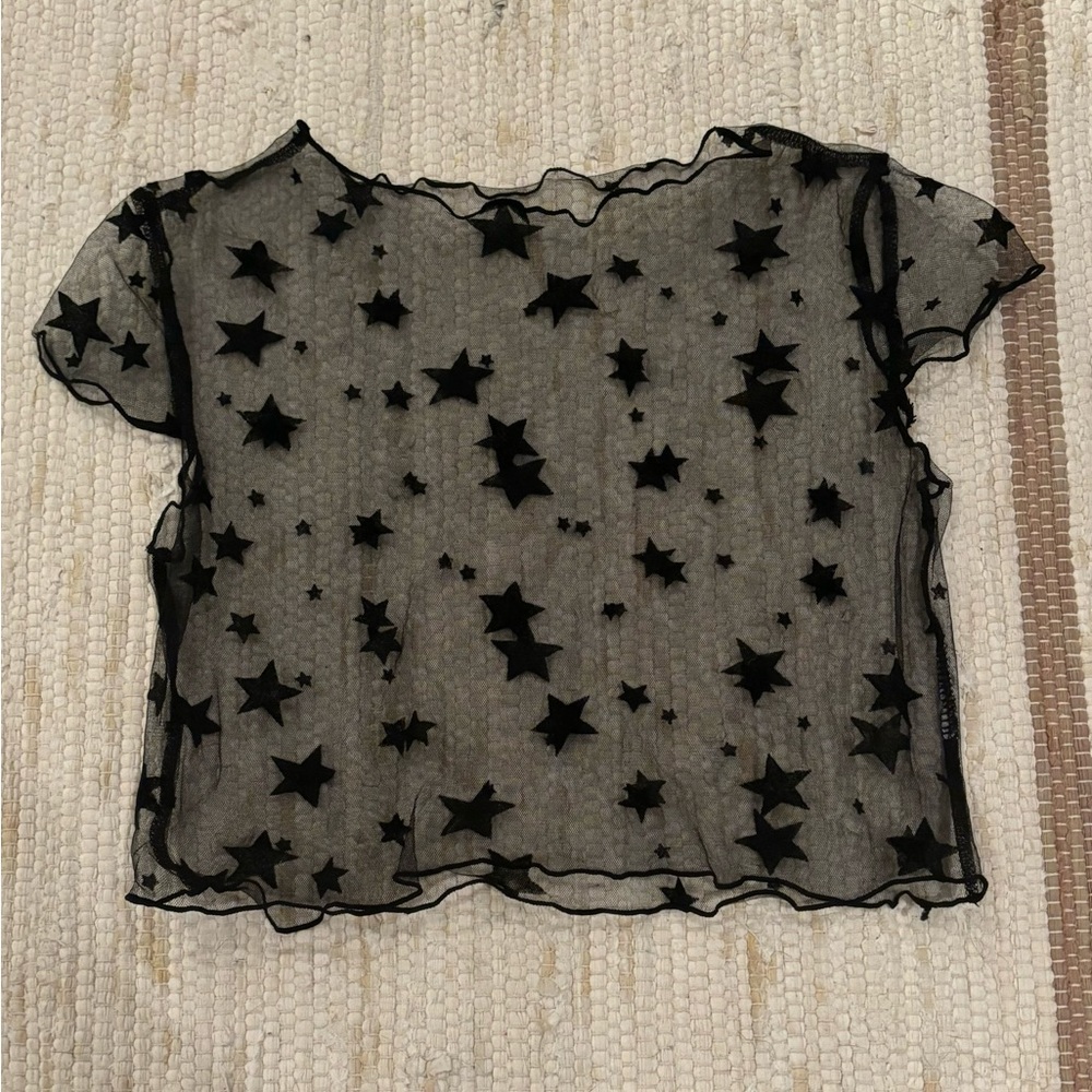 Black Star Mesh Shirt - no brand